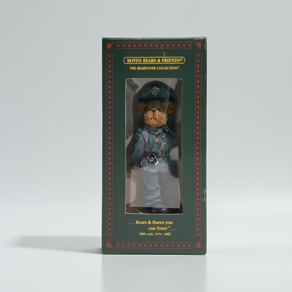 Boyd's Bears Bearstone Collection  2002 “Officer Grizzley” Christmas Ornament